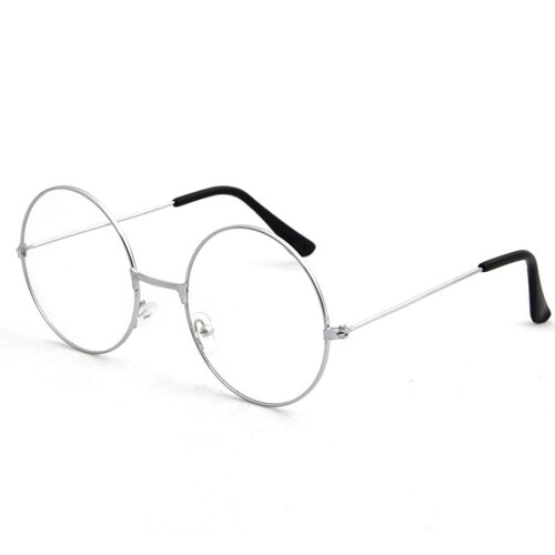 Vintage Round Metal Eyeglass Frames Silver