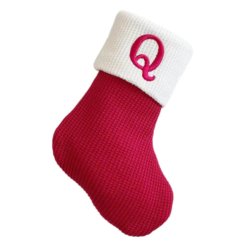 7-Zoll Mini-Weihnachtsstrumpf mit Initialen, rot, bestickt