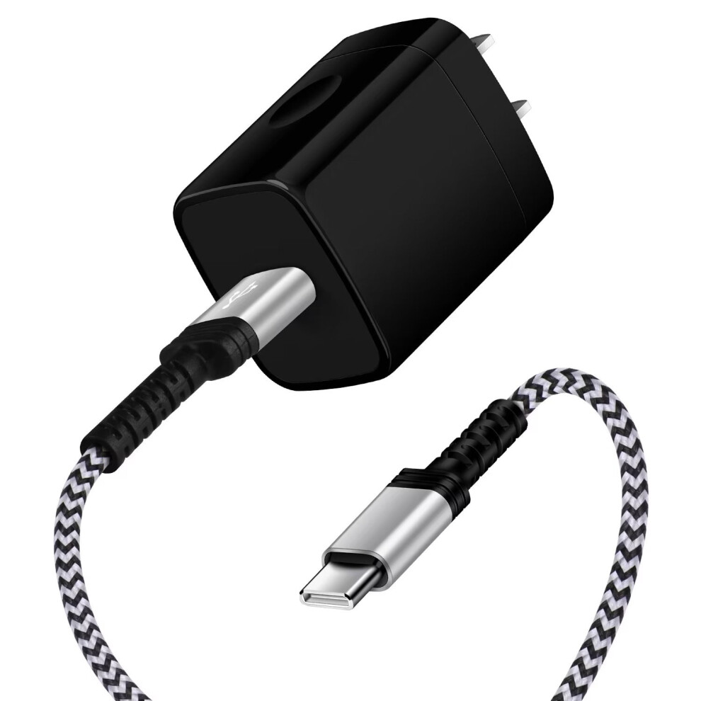 Qc 3.0 Usb Wall Charger Block With 6Ft Usb-C Cable For Android Â Fast Charging, Compatible With Type-C 9448483333542