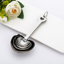 4pcs Stainless Steel Heart Shaped Measure Measuring Spoons Cooking Baking Cup
