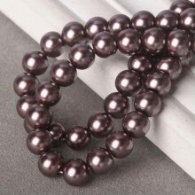 4mm/6mm/8mm Round Pearl Glass DIY Loose Spacer Beads Wholesale Lot-Deep Brown-6mm