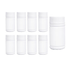 Set of 8 White Plastic Vials,5oz Empty Medicine Storage Containers,2x3.6x1.8In Reusable Bottles with Screw Cap for Pill Storage