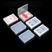 Conjunto de 6 caixas transparentes para baralho de cartas, organizadoras de plástico, com fecho de pressão, cada caixa comporta 100 cartas.