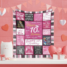 10th Birthday Gift for Girls: 50x60in Blanket – Compatible with Kids’ Room Decor