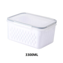 Fruit Vegetable Storage Containers for Fridge with Snap Lid and Removable Colander, Refrigerator Organizers, Dishwasher Safe, Gray 3.3L