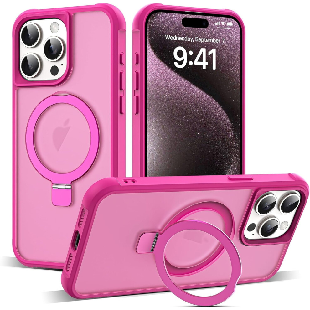 Iphone 15 Case W/ Invisible Magnetic O-Ring Stand, Military-Grade Translucent, Magsafe Compatible, Great Grip Â 6.1" 9479868052376