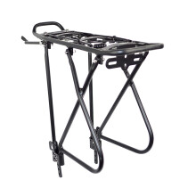 Bagageiro traseiro para bicicletas, alforjes e suporte para bagagem.