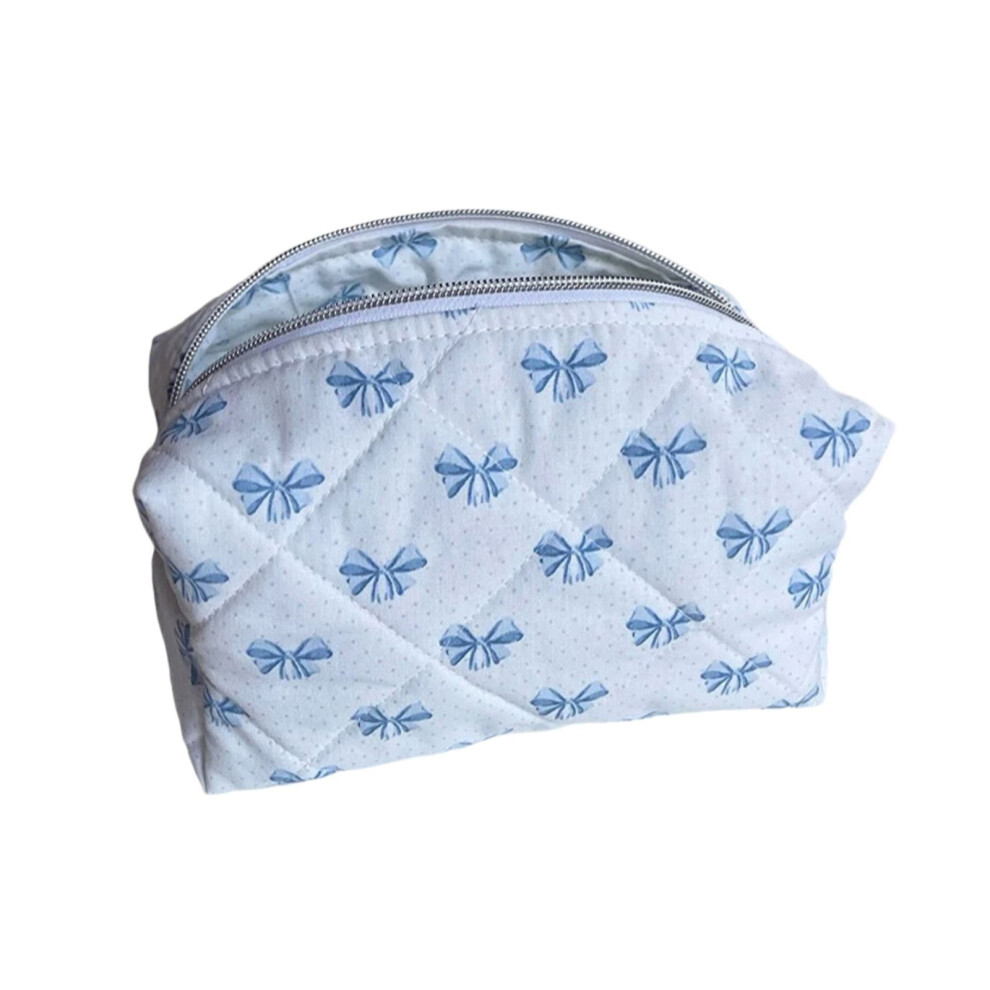 2026 New Makeup Toiletry Organizer Bag Zipper Closure Large Capacity Bow Knot Print Multifunctional Toiletry Organizer Storage Bag
