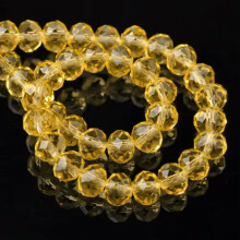 3mm 4mm 6mm 8mm 10mm 12mm Rondelle Faceted Crystal Glass Loose Spacer Beads lot-34) Golden Yellow-6X4mm (50pcs)
