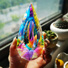 Pingente de cristal, prisma de cristal pendurado na cor AB, bandeira de jardim "Melancia dá as boas-vindas ao verão" 12,5
