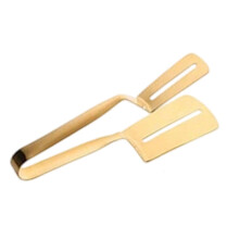 Pinze da barbecue in acciaio inox con manico allungabile e raschietto, colore oro – Compatibili con carne alla griglia e pancake