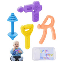 Cúnamh Fiacla Leanbh Bata Silicone Uigeacht Dúbailte Dearadh Marthanach Saor ó BPA Grád Bia Dromchla Leaisteach Bog Uigeach Do Gumaí Tinn