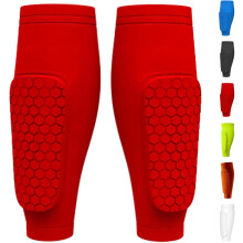 Scheenbeschermers, compressiemouwen met honingraatstructuur, scheenbeschermermouwen voor voetbal, scheenbeschermers voor kinderen en volwassenen