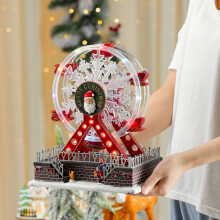 Décoration de Noël : Grande Roue Lumineuse Tournante avec Musique et Lumières – Compatible avec les Décorations de Noël