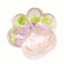 Squishies Fidget Toys Niedliche Katzenkralle Taba Squishy Spielzeug Weiches Silikon Transparent Glitzer Katzenkralle Quetschspielzeug für Erwachsene