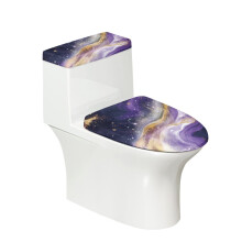 Purple-Gold Marble Texture Comfortable and Practical for Indoor Home Soft Toilet Seat Covers Adjustable Fits All Toilet Shapes Dust-Proof