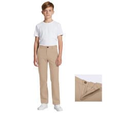 Boys' Stretch Chino Pants with Pockets, Khaki Dress Pants for School – Compatible with Kids Uniforms