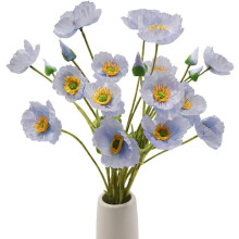 6 fiori di papavero artificiali in seta con steli, ideali per vasi, centrotavola, decorazioni per matrimoni e feste.