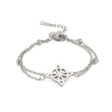 Witchcraft Witch Knot Charm Bracelet Women Stainless Steel Double Layer Bracelet
