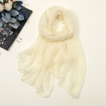 scarf for women Women Summer Casual Colorful Multicolor Solid Color Chiffon Thin Regular Silk Scarf Scarf womens scarf Beige + One size