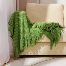 Knitted Throw Blanket with Fringe 50x68 inch