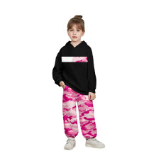 Tute da ginnastica per bambini e bambine, 2 pezzi, tuta invernale con stampa mimetica, felpa con cappuccio a vestibilità ampia e pantaloni mimetici
