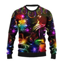 Men's Santa Sweatshirt Printed Long Sleeve Crewneck Fashion Pullover For Holiday Xmas Leisure Jumper Tops