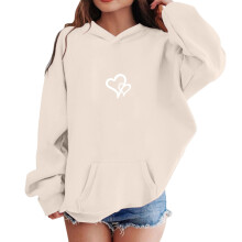 Felpa con cappuccio da ragazza, stampata, casual, a maniche lunghe, con tasca, top con cappuccio per ragazze, abbigliamento sportivo alla moda, felpe