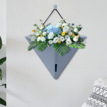 12" Large Self-Watering Wall Planter Modern Geometric Hanging Flower Pot for Indoor Plants & Cactus Vase with Metal Hanger White Contemporary Decor