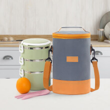 Cylindrical Insulated Lunch Bag Aluminum Foil 1 Pack