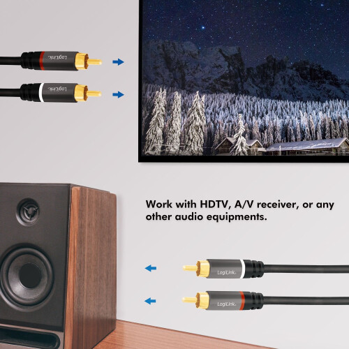 RCA audio kábel, 2x RCA samec na 2x RCA samec, 1,5 m, pozlátený 2