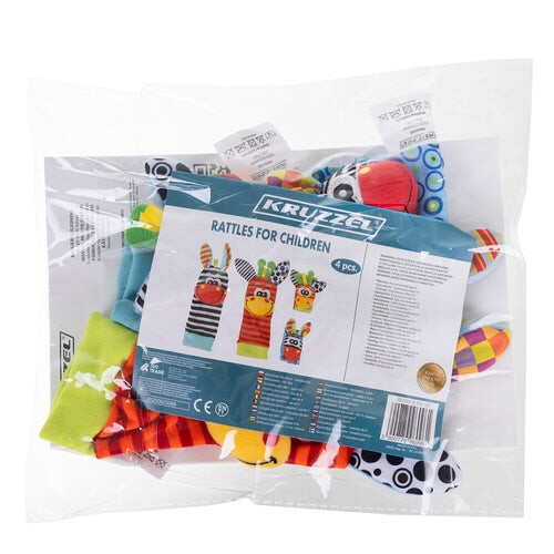 Babyrassel-Set, 4-teiliges Armband- und Sockenset 1