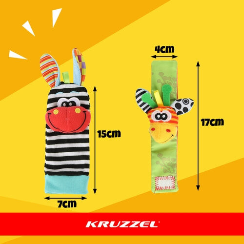 Babyrassel-Set, 4-teiliges Armband- und Sockenset 2