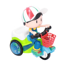 Electric Stunt Tricycle Toy for Kids 360 Light Sound Green