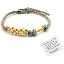 Cherry Knot Granddaughter Bracelet from Grandma – Adjustable Hand-Braided DIY Jewelry Gift, Compatible with Apple Watch