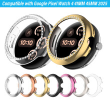 XiHAMA Glitzer-Bumper kompatibel mit Google Pixel Watch4 (41 mm/45 mm) – Strass-Schutzhülle