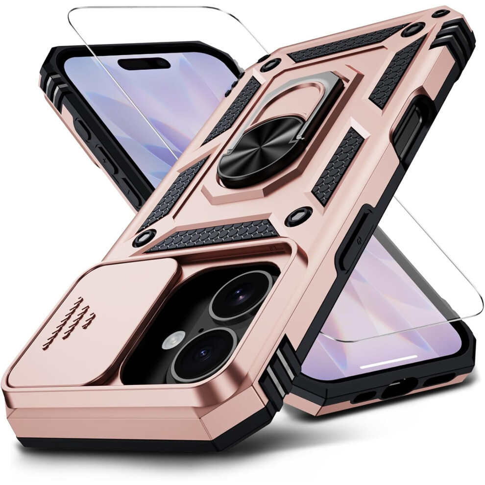 Iphone 17 Case With Hd Screen Protector, Slide Camera Cover, Rotated Ring Kickstand Â Military-Grade Rugged Protection (6.3") 9028731701868