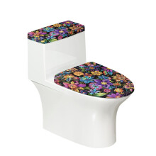 Hippie Flowers 2-Piece Washable Toilet Lid & Tank Cover Set – Soft, Machine Washable