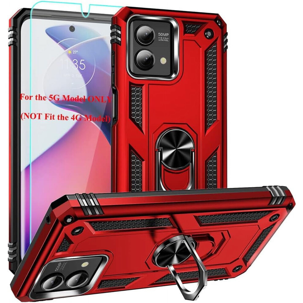 Compatible With Moto G Stylus 5G 2023 Case + Hd Screen Protector, Military-Grade Metal Ring Kickstand, 15Ft Drop Tested 9028731708010