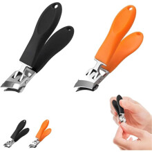 Breiter, spritzgeschützter, schräger Nagelknipser, tragbarer, ultrascharfer, gebogener Zehennagelknipser, kompatibel mit Acssart & Liberyta