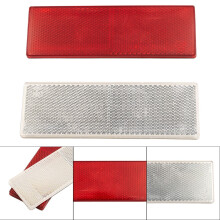Adesivi riflettenti di sicurezza per auto, rettangolari in plastica, rossi, 15x5 cm, 2 pezzi, in PVC, adatti per camion e auto.