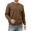 Pull-over homme uni, doublé, col rond, manches longues, chaud, décontracté, coupe ample. 1