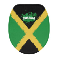 Jamaica Flag Toilet Seat Lid Cover, Soft Absorbent Fabric, Elongated Fit – Compatible with Most Standard Lids