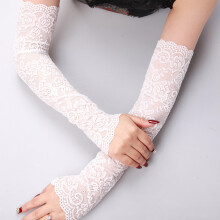 Manicotti e guanti senza dita in pizzo con protezione UV Bifavgk per uomo/donna – Bianco, compatibili con la crema solare