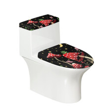Mushroom Toilet Tank Lid Cover Set of 2 – Dust & Splash Resistant, Fabric, Stays in Place, Aesthetic Bathroom Decor