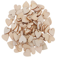 300Pcs Rustic Wooden Love Heart Craft Unfinished Wood Arts Wood Slices Valentine Decoration
