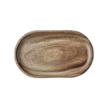 Oval Wooden Serving Tray 7.87x4.72 Inch - Natural Decorative Plate for Cheese, Desserts, Jewelry, Keys & Tableware Display Organizer in Home/Office
