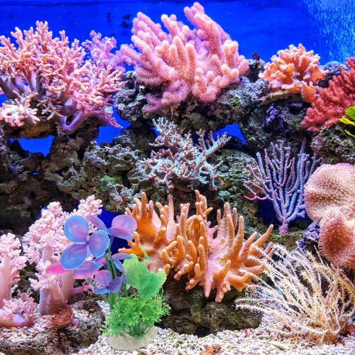 Artificial Plants for Aquarium Assorted Color 9Pcs