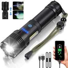 LED Flashlight XHP70.2 High Lumens Zoomable IPX6 Waterproof