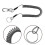 Heavy Duty Retractable Coiled Lanyard with Keychain 3 pcs 1